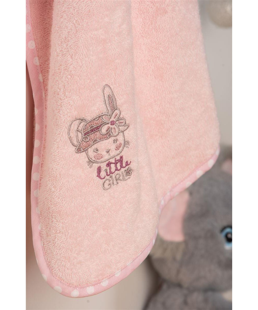 ΚΑΠΑ Με Κέντημα bebe Rabbit Girl 146 75X85 Ροζ 100%  Cotton