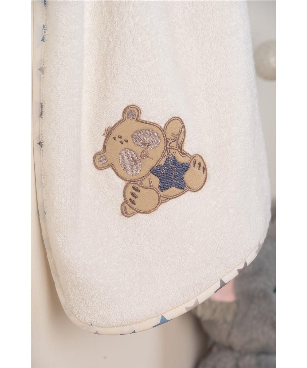 ΚΑΠΑ Με Κέντημα bebe Star Bear 152 75X85 Λευκό 100%  Cotton