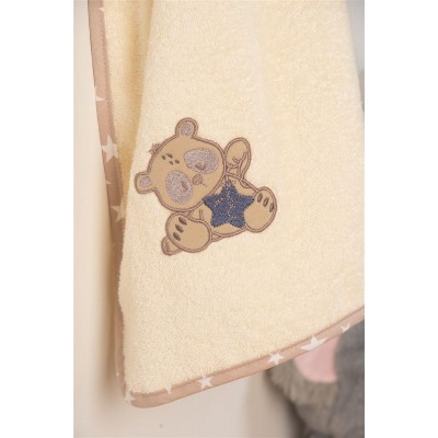 ΚΑΠΑ Με Κέντημα bebe Star Bear 153 75X85 Εκρού 100%  Cotton