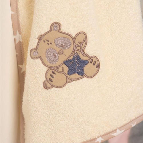 ΚΑΠΑ Με Κέντημα bebe Star Bear 153 75X85 Εκρού 100%  Cotton