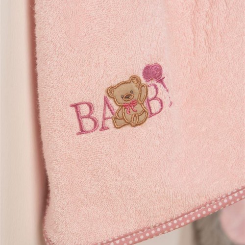 ΚΑΠΑ Με Κέντημα bebe Baby Bear 162 75X85 Ροζ 100%  Cotton