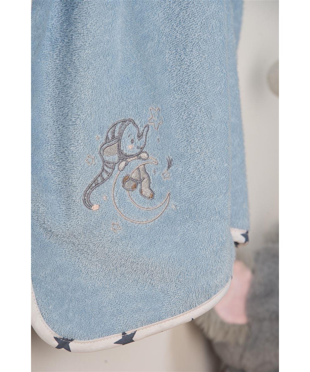 CAP With Embroidery bebe Dreaming Elephant 166 75X85 Ciel 100% Cotton