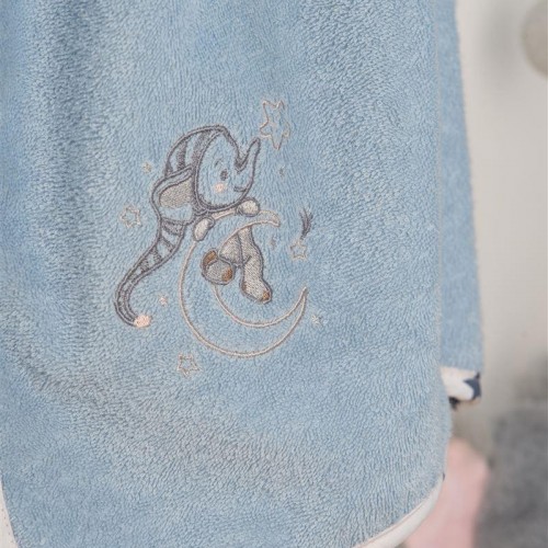 CAP With Embroidery bebe Dreaming Elephant 166 75X85 Ciel 100% Cotton