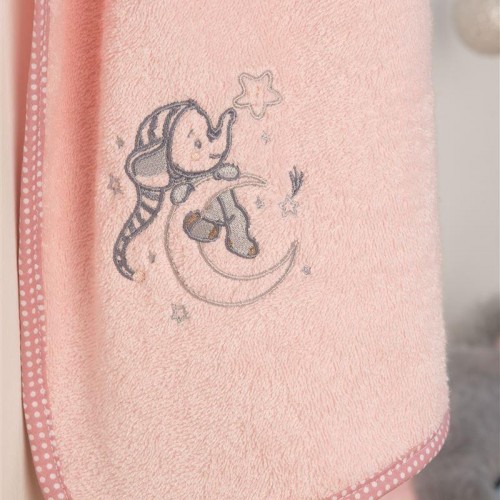 ΚΑΠΑ Με Κέντημα bebe Dreaming Elephant 167 75X85 Ροζ 100%  Cotton