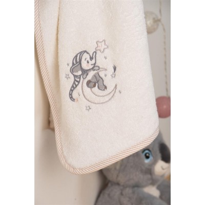 ΚΑΠΑ Με Κέντημα bebe Dreaming Elephant 168 75X85 Λευκό 100%  Cotton