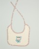 Bib With Embroidery bebe Kitty 138 25X25 Ecru 100% Cotton