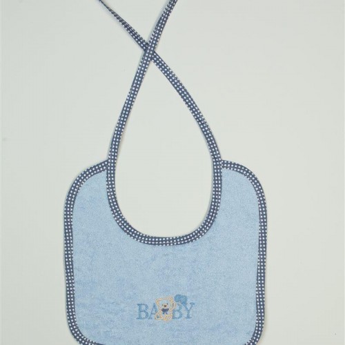 BIBS With Embroidery bebe Baby Bear 161 25X25 Ciel 100% Cotton