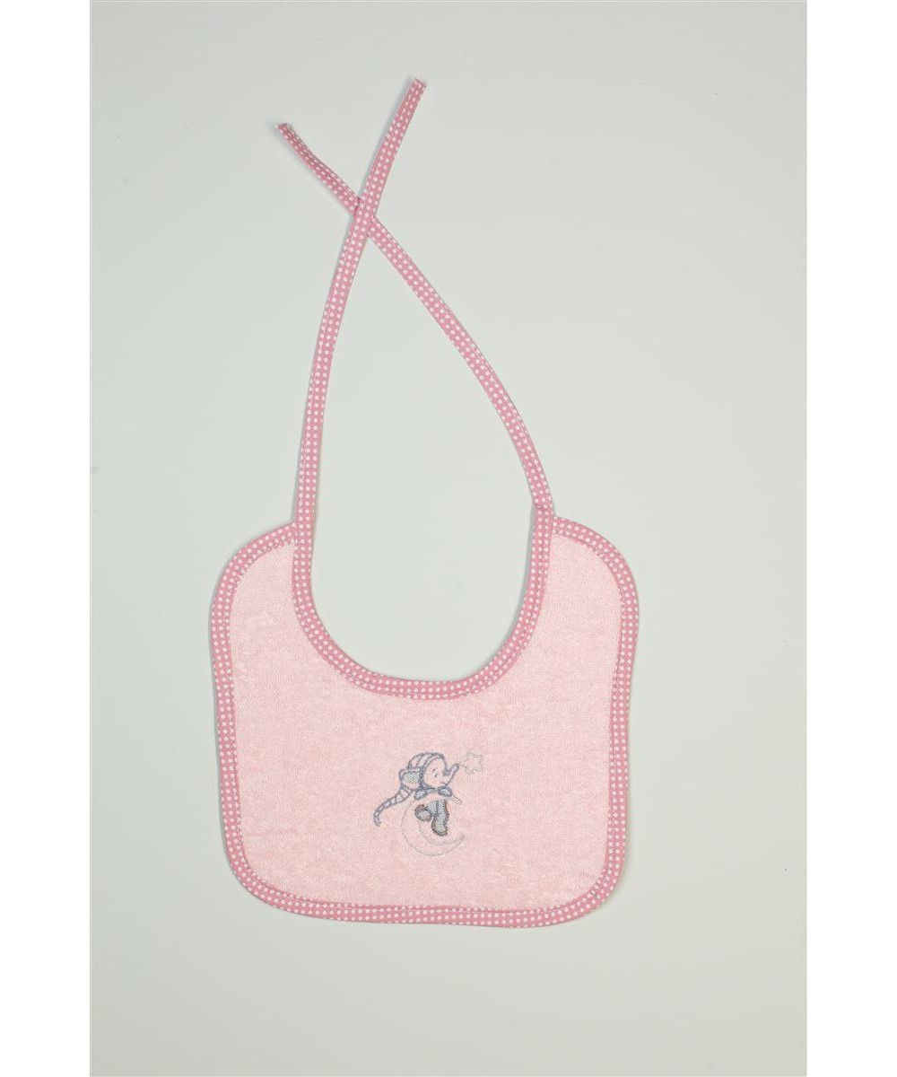 Bib With Embroidery bebe Dreaming Elephant 167 25X25 Pink 100% Cotton