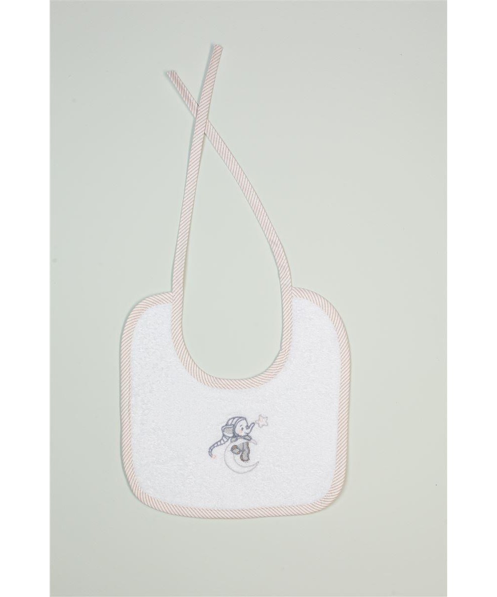 Bib With Embroidery bebe Dreaming Elephant 168 25X25 White 100% Cotton