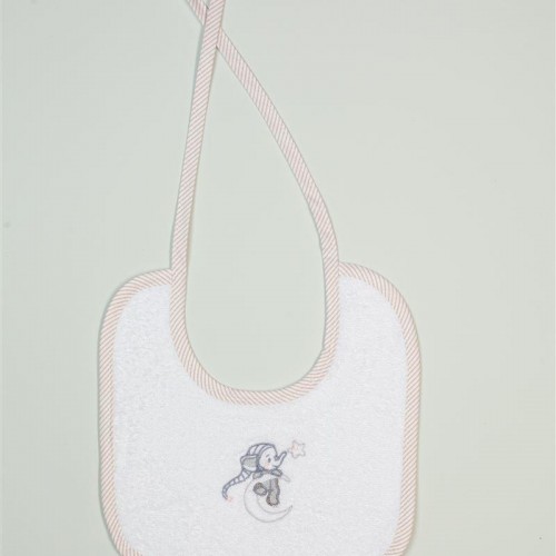 Bib With Embroidery bebe Dreaming Elephant 168 25X25 White 100% Cotton