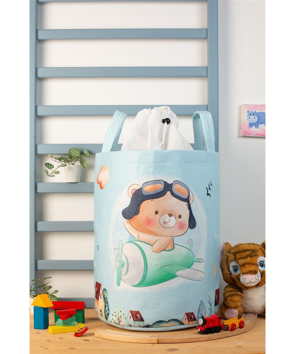 Children's Storage Basket Pilot 118 50X30X45 cm Ciel Fabric