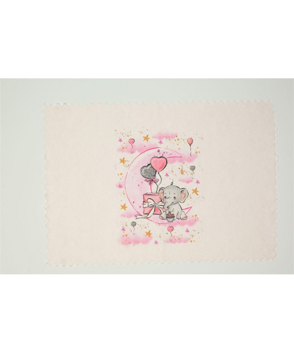 Placemat bebe Elephant 29 35 X 50 Ecru Fabric