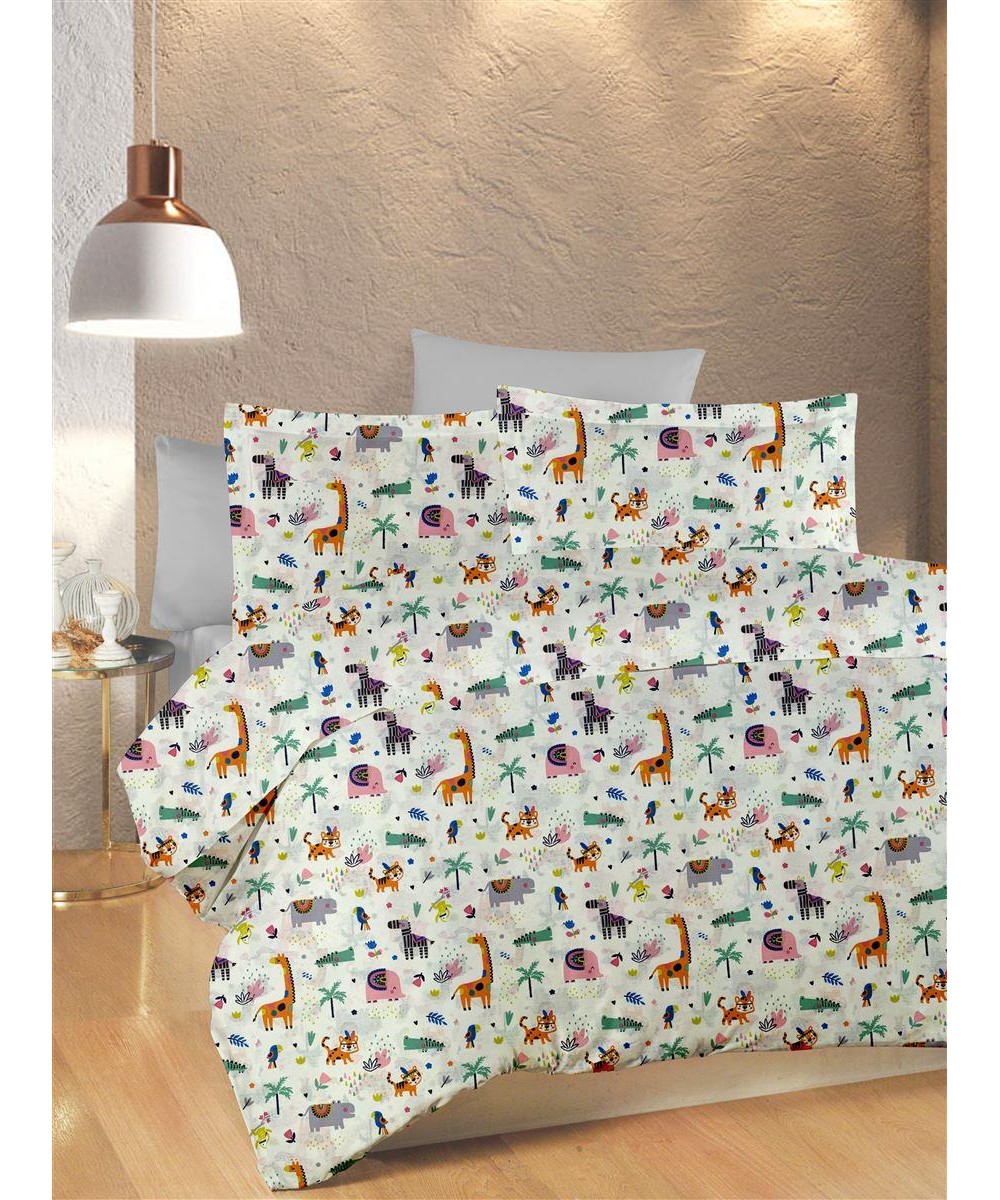 ΚΑΤΩΣΕΝΤΟΝΟ ΜΕ ΛΑΣΤΙΧΟ bebe Zoo 556 0,70X1,40X0,15 White-Multi 100%  Cotton