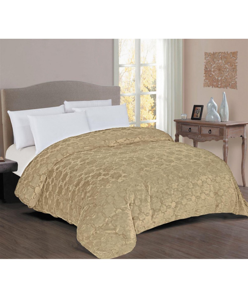 Quilt Sherpa Fur 730 gsm 1830 Beige 160X220 100% Polyester