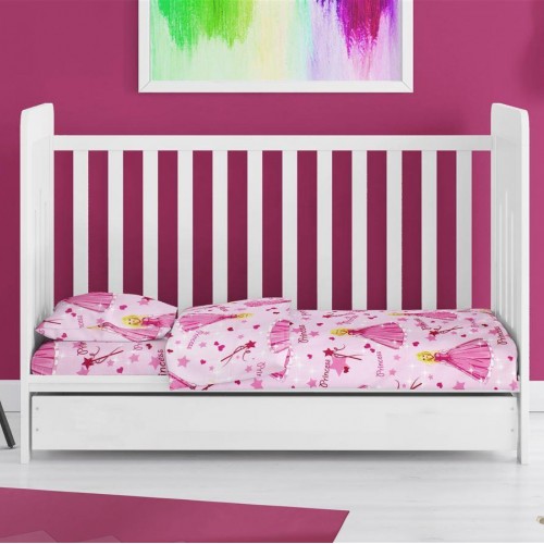 ΣΕΝΤΟΝΙΑ ΕΜΠΡΙΜΕ ΣΕΤ 3 τεμ bebe Princess 392 120X160 Pink 70/30 Cott/Pol