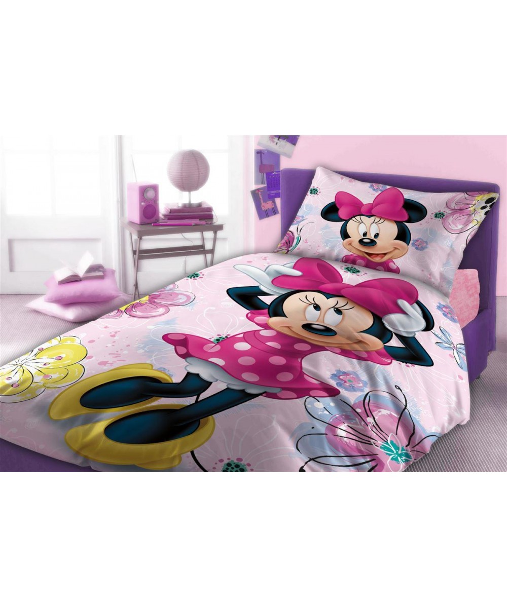 Παπλωματοθήκη Σετ 2 τεμ Disney Home Minnie 850 160X240 Pink 100%  Cotton