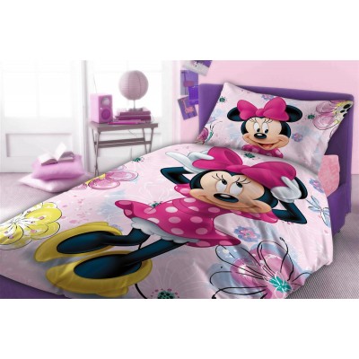 Παπλωματοθήκη Σετ 2 τεμ Disney Home Minnie 850 160X240 Pink 100%  Cotton