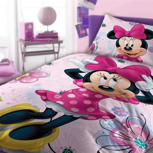 Παπλωματοθήκη Σετ 2 τεμ Disney Home Minnie 850 160X240 Pink 100%  Cotton