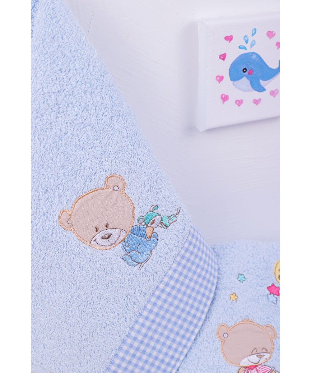 ΠΕΤΣΕΤΑ ΣΕΤ 2 τεμ bebe HAPPY BEARS 19 30X50,70X140 ΣΙΕΛ Cotton 100% 