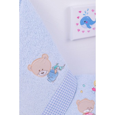 ΠΕΤΣΕΤΑ ΣΕΤ 2 τεμ bebe HAPPY BEARS 19 30X50,70X140 ΣΙΕΛ Cotton 100% 