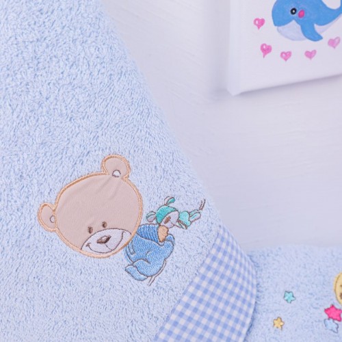 ΠΕΤΣΕΤΑ ΣΕΤ 2 τεμ bebe HAPPY BEARS 19 30X50,70X140 ΣΙΕΛ Cotton 100% 