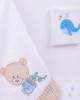 ΠΕΤΣΕΤΑ ΣΕΤ 2 τεμ bebe HAPPY BEARS 21 30X50,70X140 ΛΕΥΚΟ/ΜΠΕΖ Cotton 100% 