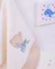 ΠΕΤΣΕΤΑ ΣΕΤ 2 τεμ bebe HAPPY BEARS 22 30X50,70X140 ΕΚΡΟΥ/ΜΠΕΖ Cotton 100% 