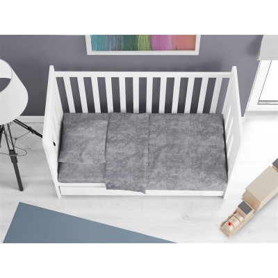 Σεντόνια Σετ 3 τεμ bebe Premium Shadow 613 120X160 Dark Grey 100%  Cotton