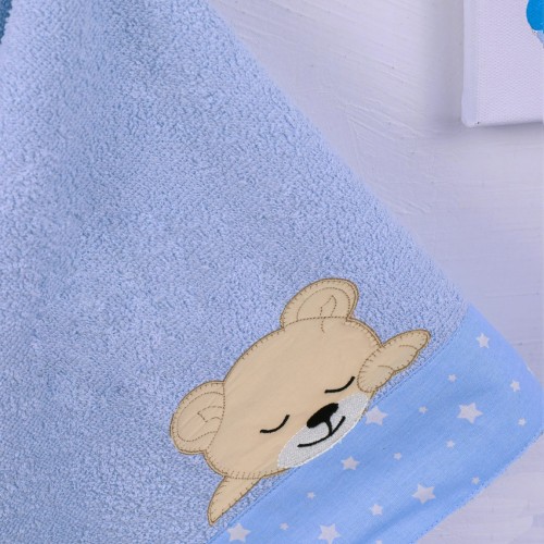 ΠΕΤΣΕΤΑ ΣΕΤ 2 τεμ bebe SLEEPING BEARS CUB 13 30X50,70X140 ΣΙΕΛ Cotton 100% 