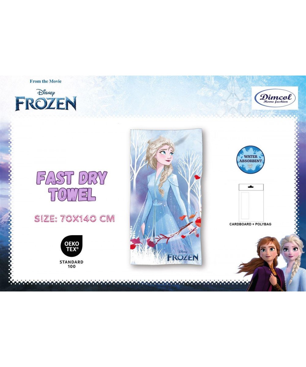 Πετσέτα Θαλάσσης Quick Dry Disney Home Frozen 10 70X140 Ice Blue 100%  Microfiber