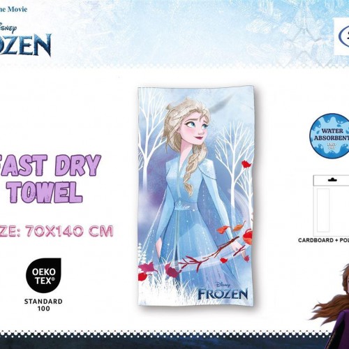 Πετσέτα Θαλάσσης Quick Dry Disney Home Frozen 10 70X140 Ice Blue 100%  Microfiber