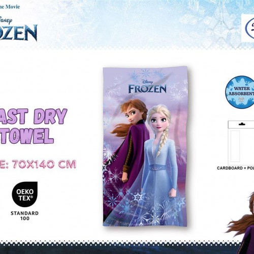 Πετσέτα Θαλάσσης Quick Dry Disney Home Frozen 22 70X140 Lilac 100%  Microfiber