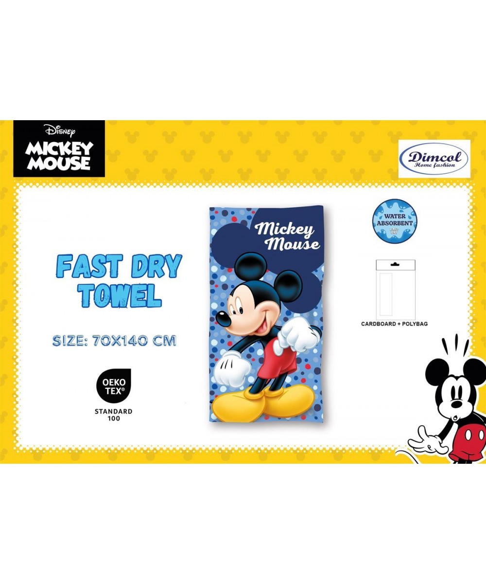 Πετσέτα Θαλάσσης Quick Dry Disney Home Mickey 16 70X140 Blue 100%  Microfiber