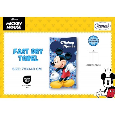 Πετσέτα Θαλάσσης Quick Dry Disney Home Mickey 16 70X140 Blue 100%  Microfiber