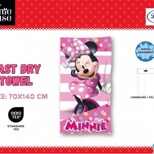 Πετσέτα Θαλάσσης Quick Dry Disney Home Minnie 26 70X140 Pink 100%  Microfiber