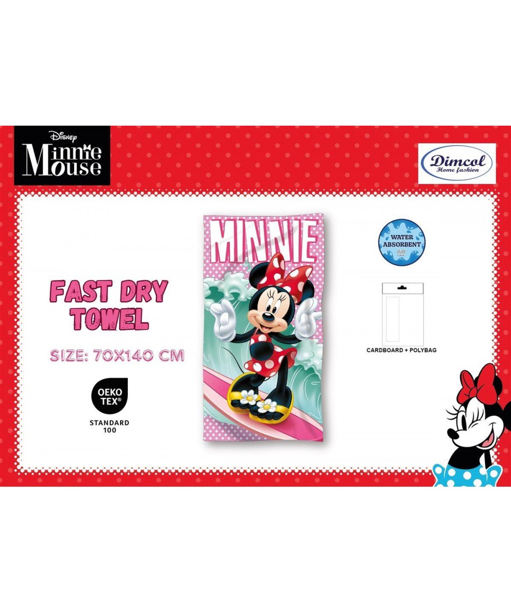 Πετσέτα Θαλάσσης Quick Dry Disney Home Minnie 36 70X140 Turquoise 100%  Microfiber