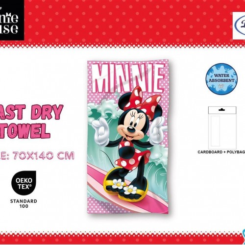 Πετσέτα Θαλάσσης Quick Dry Disney Home Minnie 36 70X140 Turquoise 100%  Microfiber