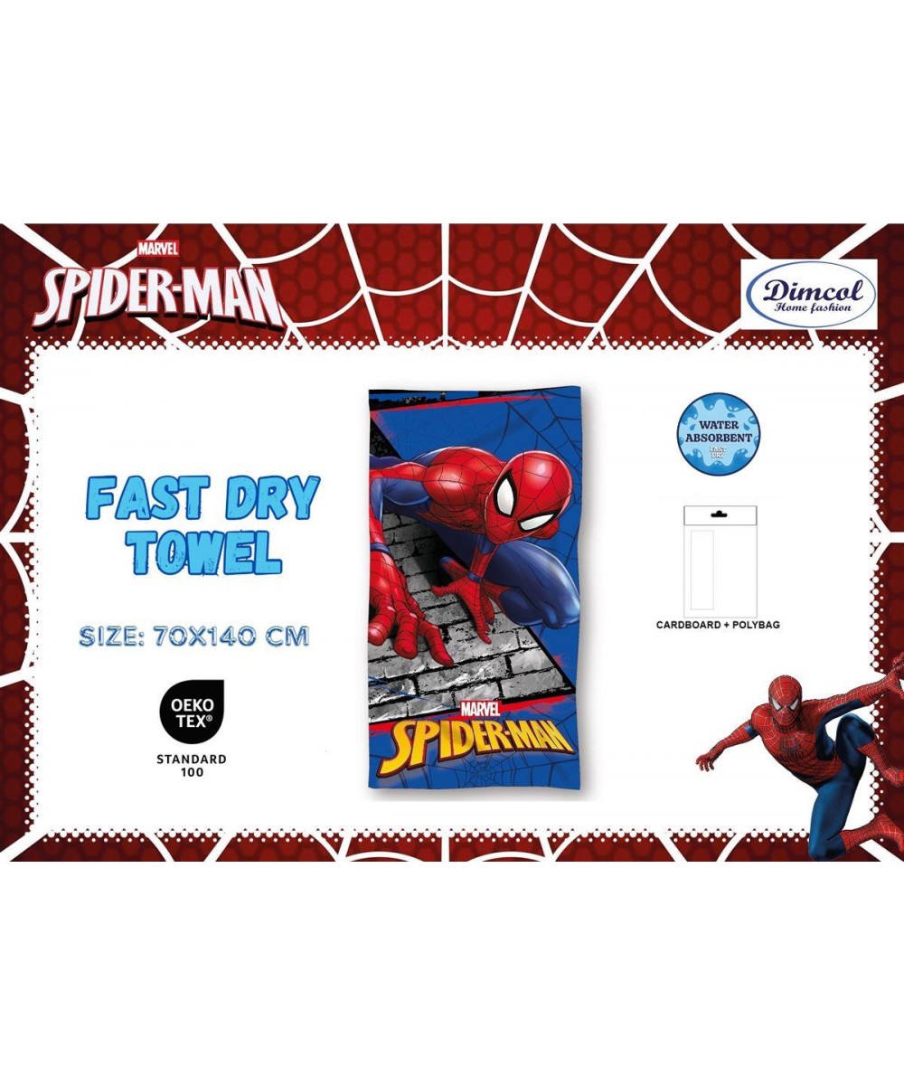 Πετσέτα Θαλάσσης Quick Dry Marvel Spider-Man 97 70X140 Digital Print Blue 100%  Microfiber