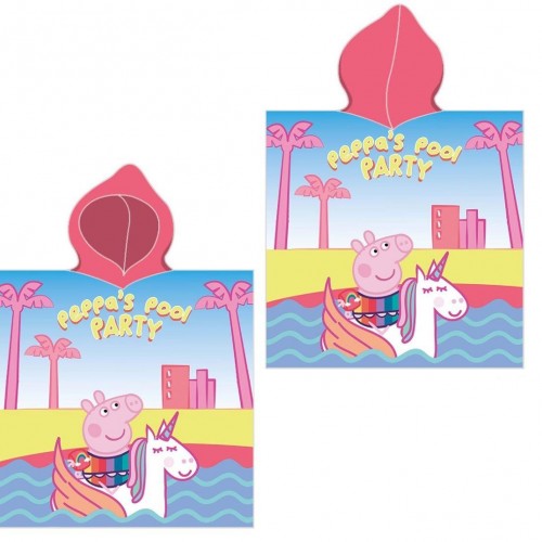 Πόντσο Θαλάσσης Quick Dry Hasbro Peppa Pig 32 50X100 Pink 100%  Microfiber