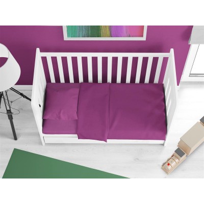 Κατωσέντονο με Λάστιχο bebe Solid 501 0,70X1,40X0,15 Dark Magenta 100%  Cotton