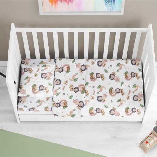 Κατωσέντονο Με Λάστιχο bebe Lion 532 0,70X1,40X0,15 Beige 100%  Cotton