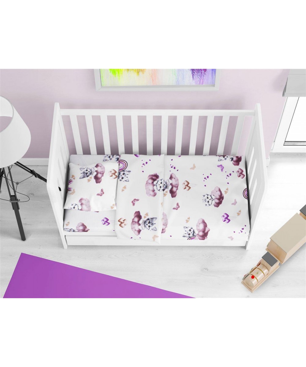 Κατωσέντονο Με Λάστιχο bebe Kitten 561 0,70X1,40X0,15 Mauve 100%  Cotton