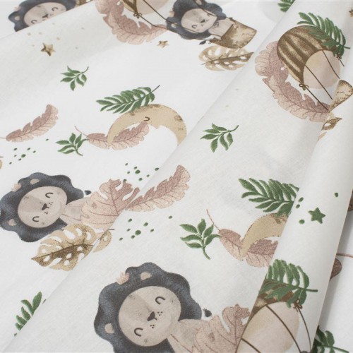 Σεντονάκι Λίκνου bebe Lion 532 80X110 Beige 100%  Cotton