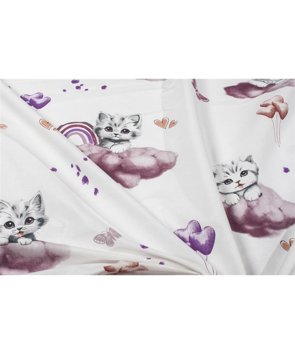 Σεντονάκι Λίκνου bebe Kitten 561 80X110 Mauve 100%  Cotton