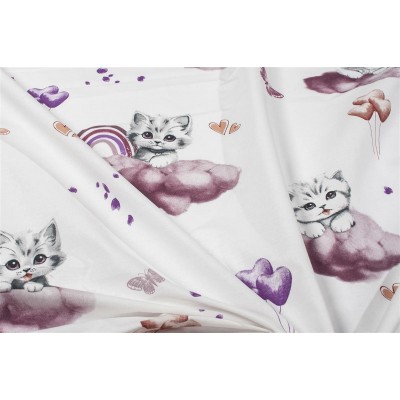 Σεντονάκι Λίκνου bebe Kitten 561 80X110 Mauve 100%  Cotton