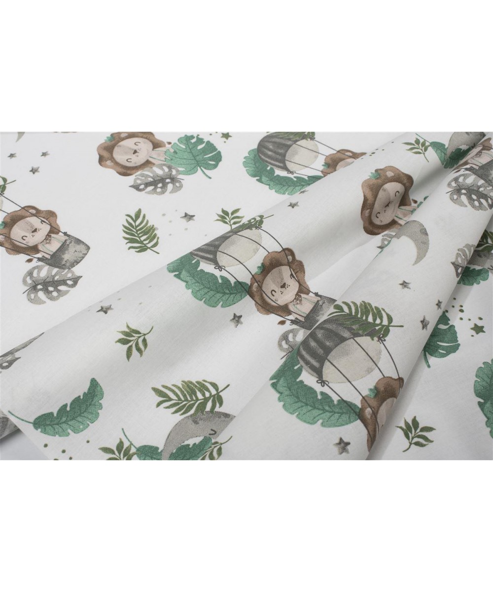 Σεντονάκι Λίκνου bebe Lion 534 80X110 Green 100%  Cotton