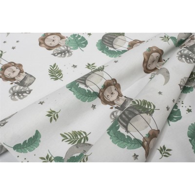 Σεντονάκι Λίκνου bebe Lion 534 80X110 Green 100%  Cotton