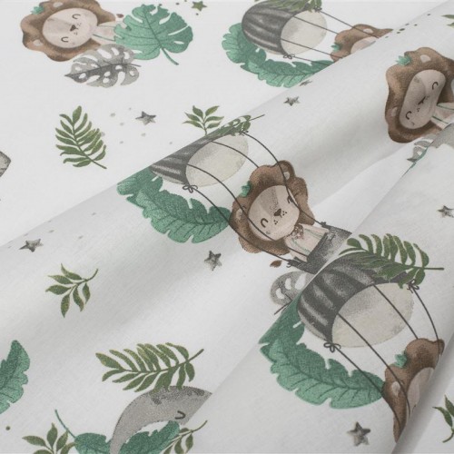 Σεντονάκι Λίκνου bebe Lion 534 80X110 Green 100%  Cotton