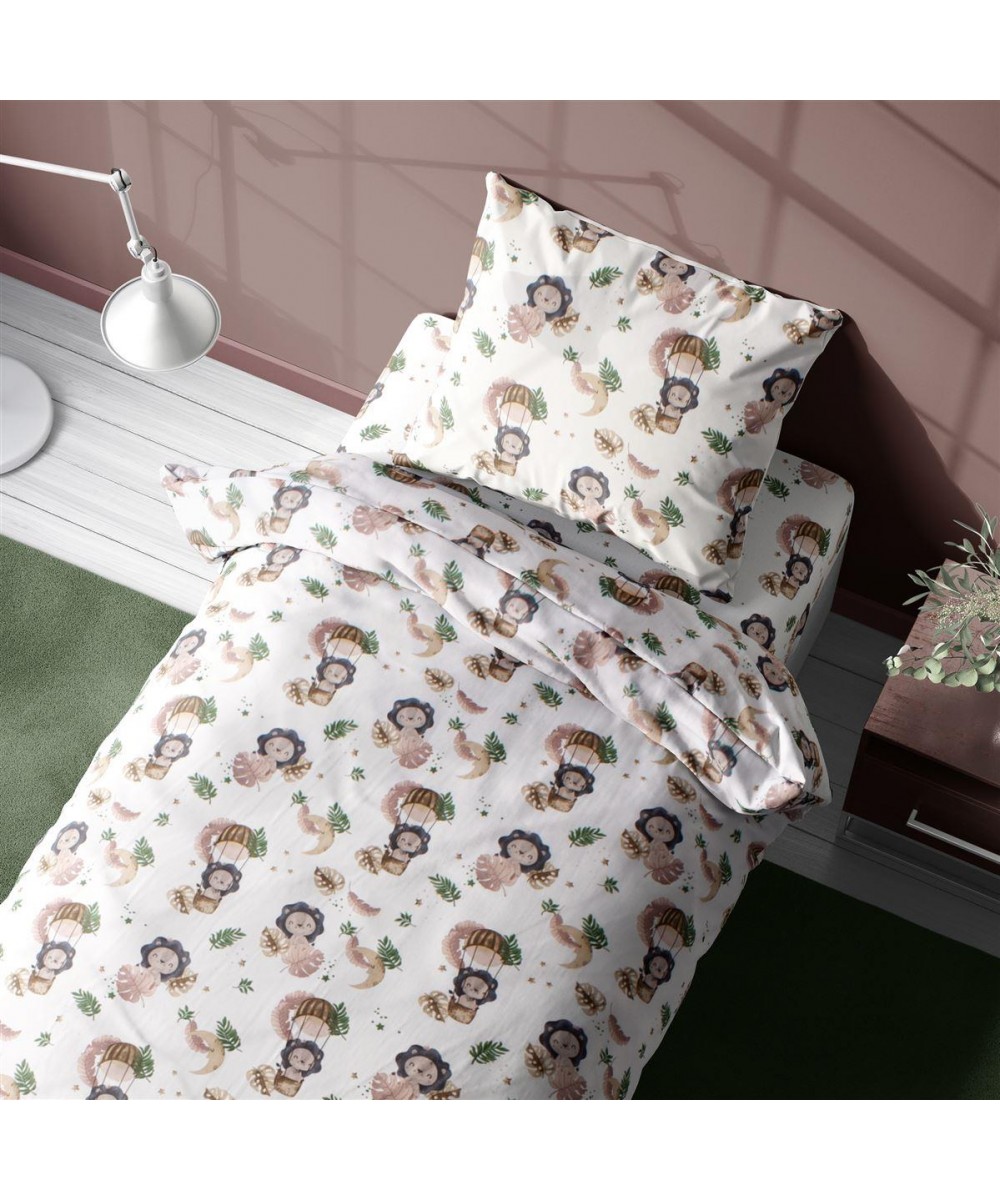 Σεντόνια Εμπριμέ Σετ 2 τεμ kids Lion 532 160X240 Beige 100%  Cotton