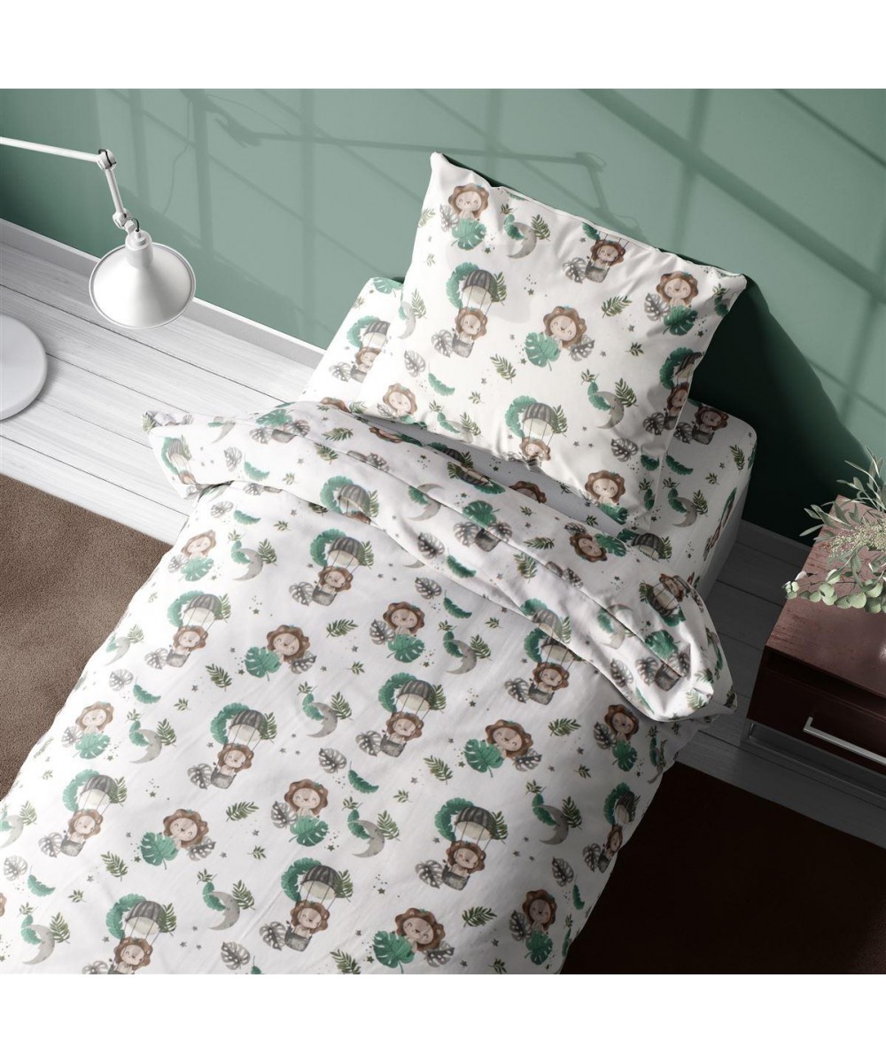 Σεντόνια Εμπριμέ Σετ 2 τεμ kids Lion 534 160X240 Green 100%  Cotton